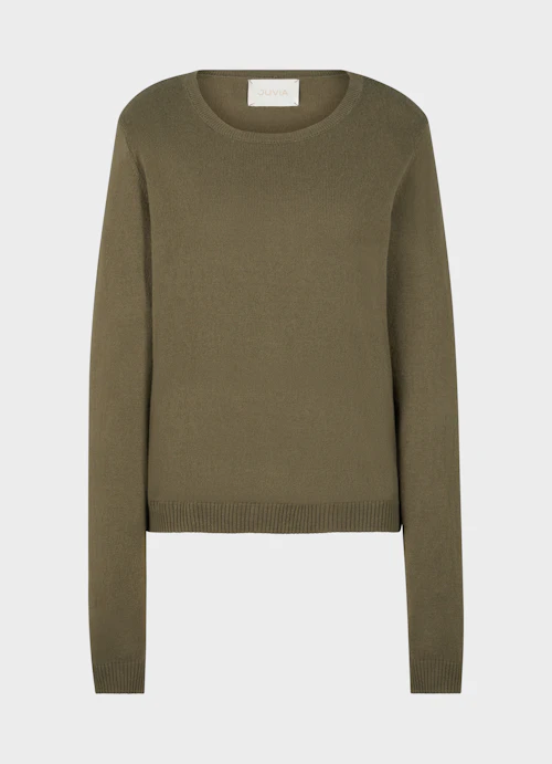 Slim Fit Knitwear Cashmere Blend - Sweater burnt olive