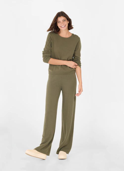 Regular Fit Knitwear Cashmere Blend - Knit Trousers burnt olive