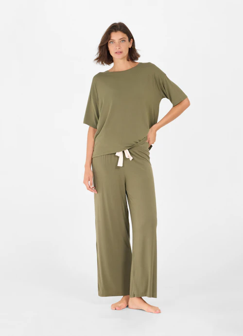 Wide Leg Nightwear Nightwear - Trousers burnt olive