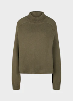 Oversized Fit Knitwear Cashmere Blend - Turtleneck Sweater burnt olive