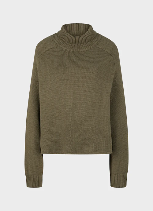 Oversized Fit Knitwear Cashmere Blend - Turtleneck Sweater burnt olive