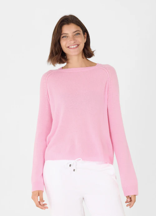 Coupe Regular Fit Maille Pull en cachemire rose bloom