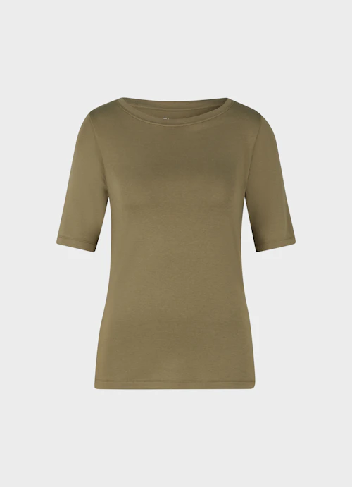 Slim Fit T-shirts Jersey Modal T-Shirt burnt olive