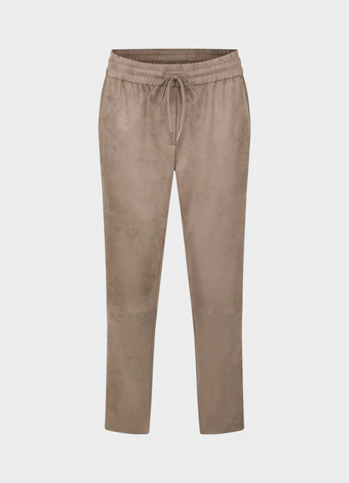 Regular Fit Pants Tech Velours - Trousers mink