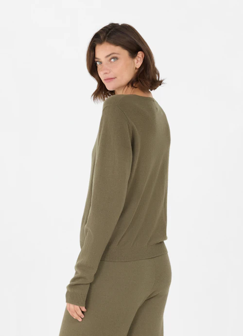 Slim Fit Knitwear Cashmere Blend - Sweater burnt olive
