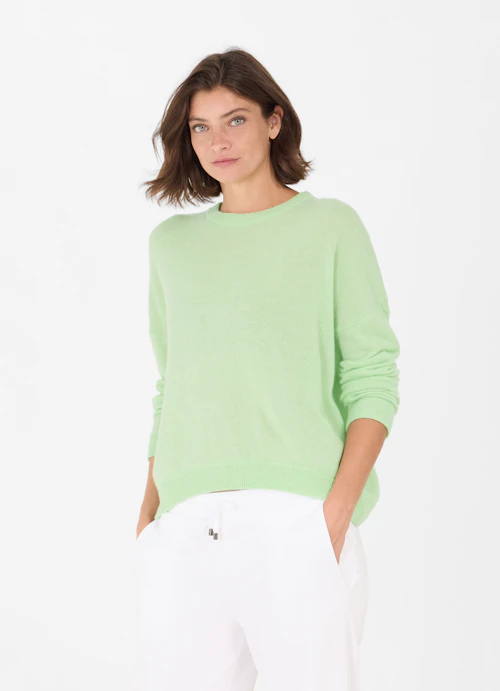 Casual Fit Knitwear Cashmere sweater apple green mel.