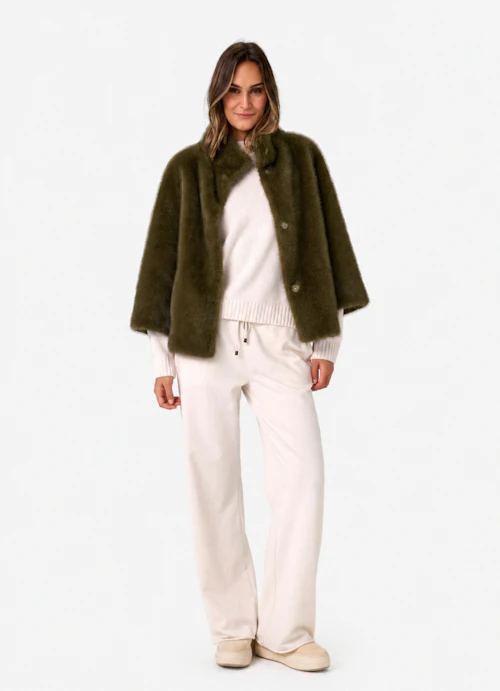 Loose Fit Jacken Faux Fur - Wendejacke burnt olive