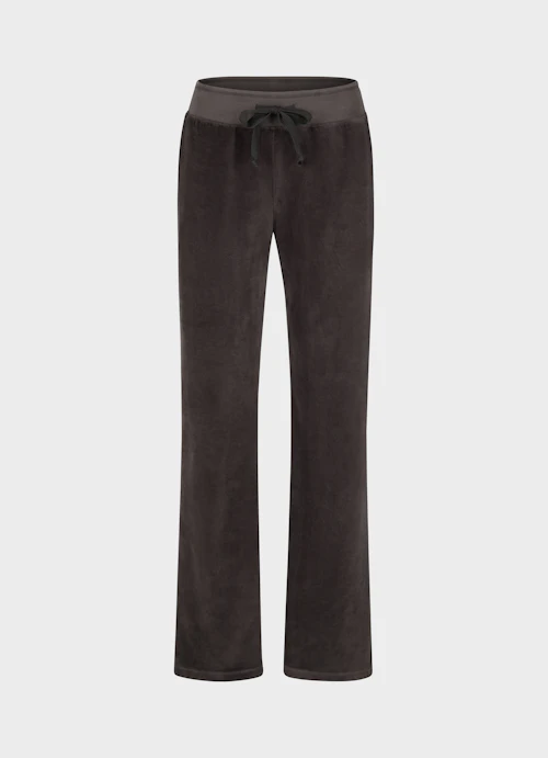 Wide Leg Sweatpants Samt - Sweatpants anthra