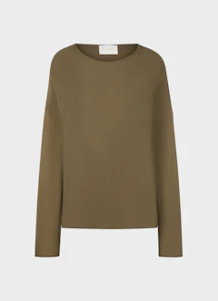 Casual Fit Long sleeve tops Viscose Stretch Sweater burnt olive