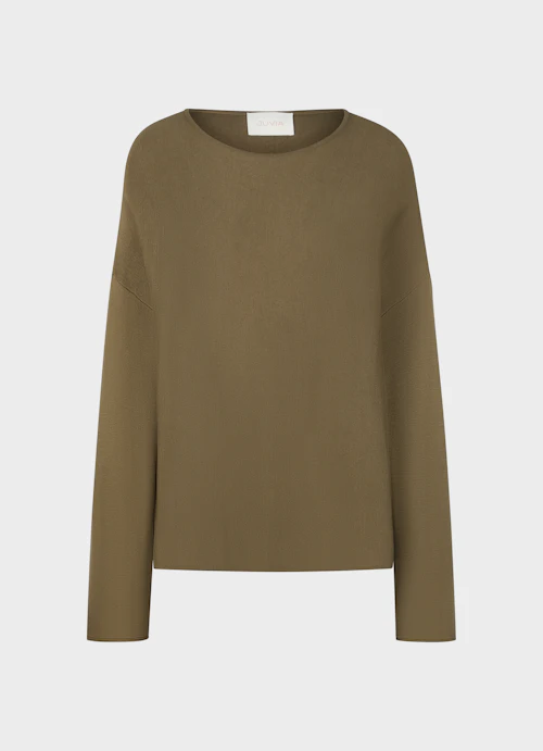 Casual Fit Long sleeve tops Viscose Stretch Sweater burnt olive