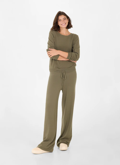 Slim Fit Knitwear Cashmere Blend - Sweater burnt olive