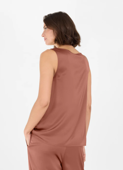 Loose Fit Tops Satin - Top chestnut