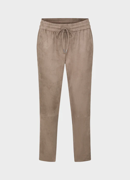Regular Fit Pants Tech Velours - Trousers mink