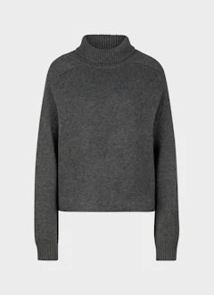 Oversize Knitwear Cashmere Blend - Turtleneck Sweater anthra.mel.