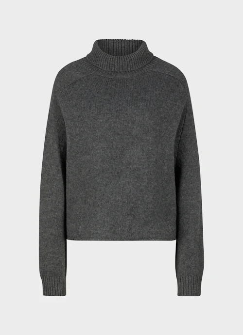 Oversize Strick Cashmere Blend - Rollkragenpullover anthra.mel.