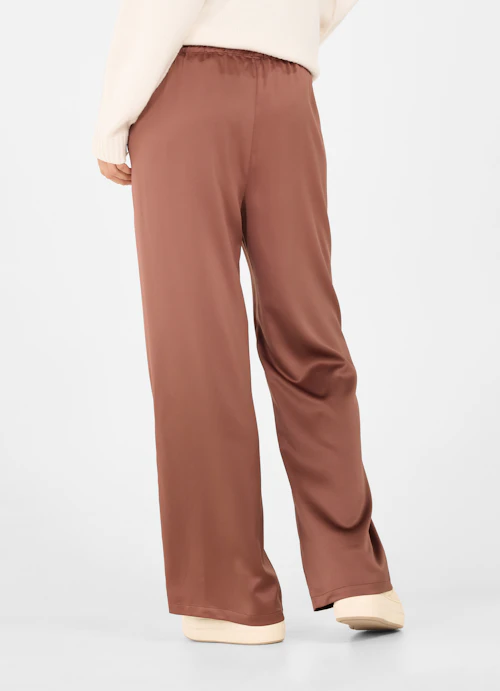 Wide Leg Pants Satin trousers chestnut