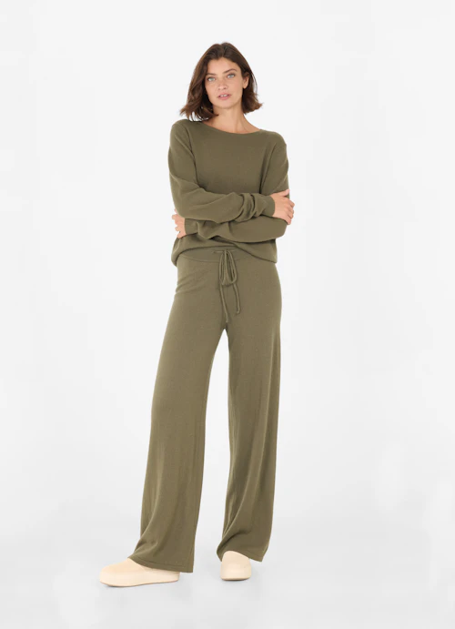 Regular Fit Knitwear Cashmere Blend - Knit Trousers burnt olive