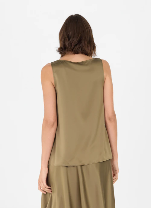 Loose Fit Tops Satin - Top burnt olive