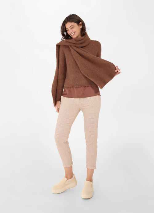Regular Fit Knitwear Knitted scarf chestnut