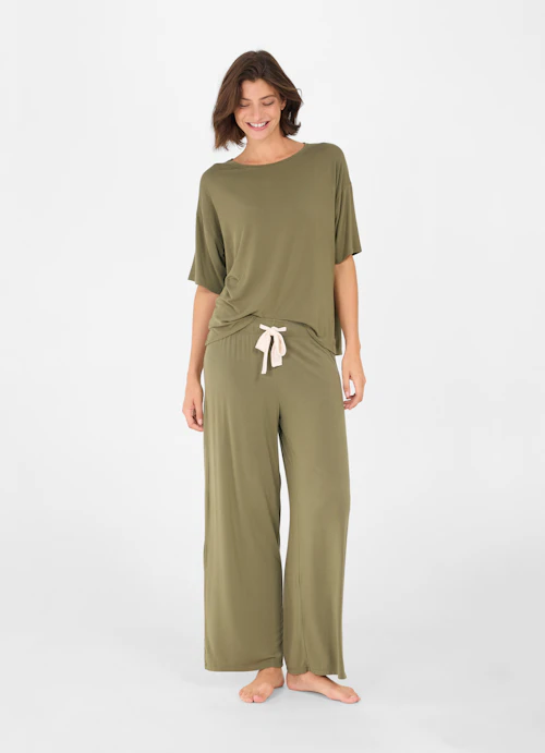 Wide Leg Nightwear Nightwear - Trousers burnt olive