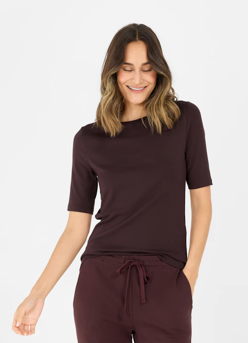 Slim Fit T-shirts Modal Stretch T-Shirt burgundy