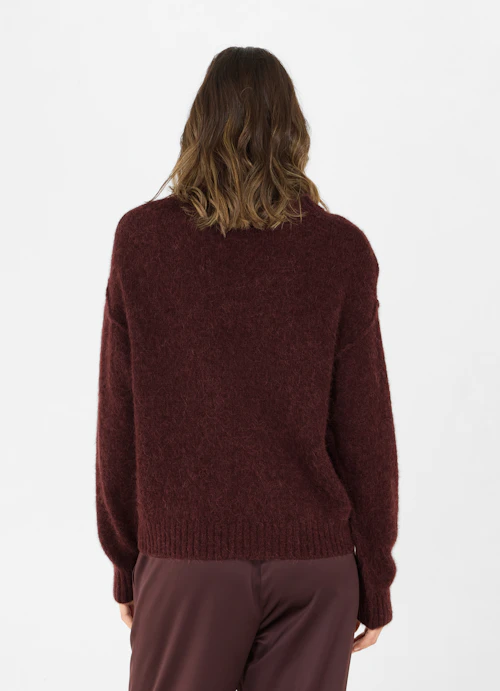 Oversized Fit Knitwear Alpaca sweater burgundy