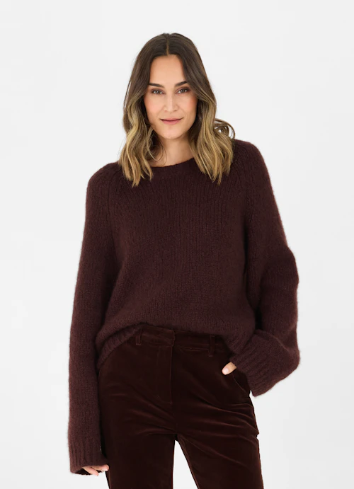 Casual Fit Knitwear Cashmere Sweater burgundy