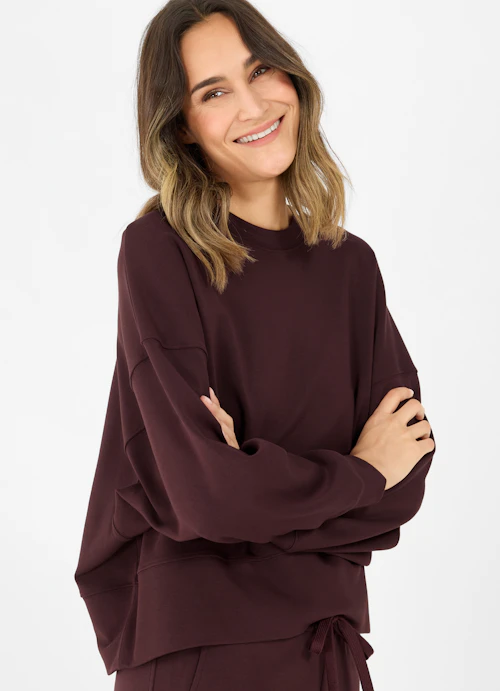 Loose Fit Sweatshirts Modal Blend - Sweatshirt burgundy