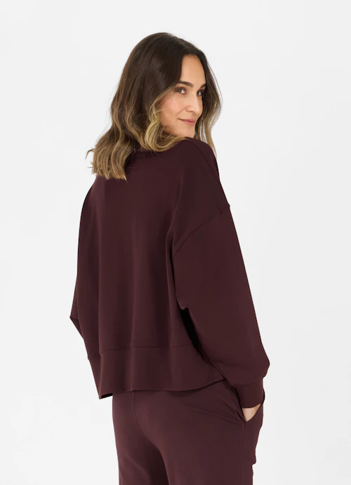 Loose Fit Sweatshirts Modal Blend - Sweatshirt burgundy