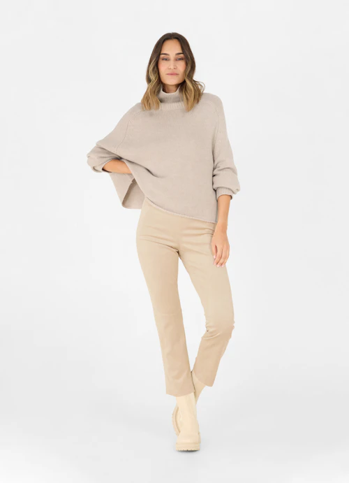 Boot Cut Pants Tech Velours - Trousers sand