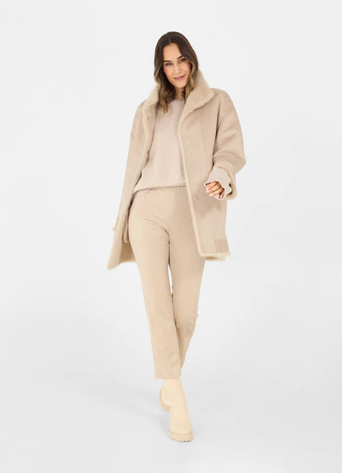 Casual Fit Jackets Faux Fur - Reversible Jacket sand