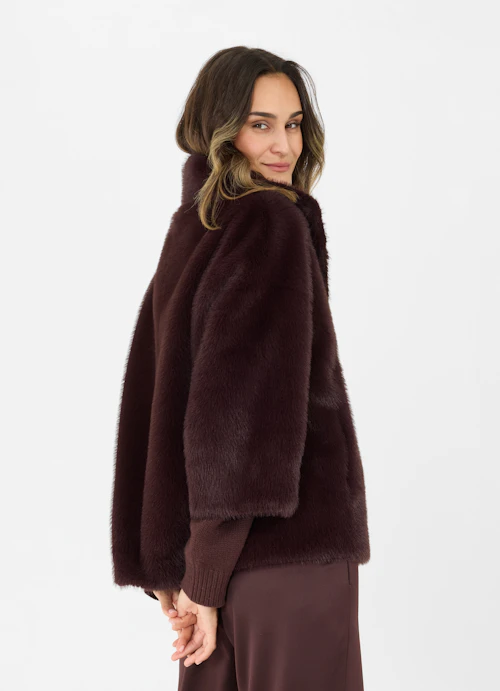 Loose Fit Jackets Faux Fur - Reversible Jacket burgundy