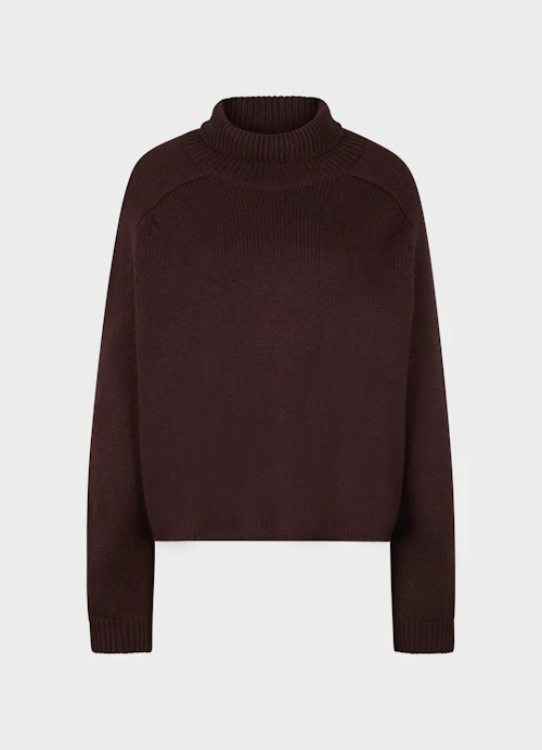 Oversized Fit Knitwear Cashmere Blend - Turtleneck Sweater burgundy
