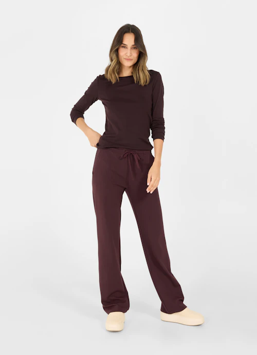 Slim Fit Long sleeve tops Modal Stretch - Longsleeve burgundy