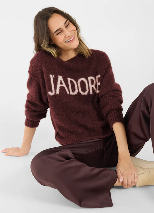 Oversized Fit Knitwear Alpaca sweater burgundy