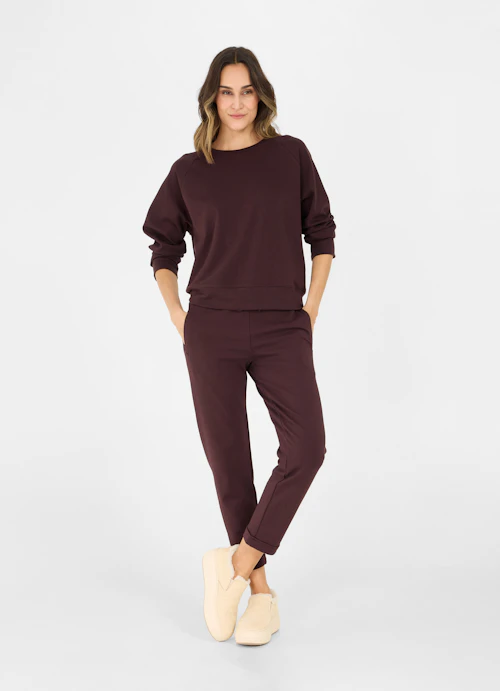 Loose Fit Sweatshirts Modal Blend - Sweatshirt burgundy