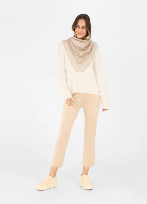 Regular Fit Knitwear Cashmere Blend Scarf sand