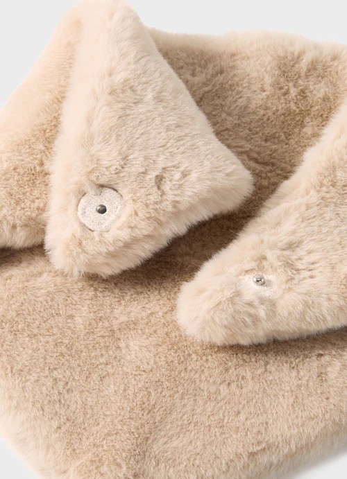 One Size Blouses Faux fur scarf sand