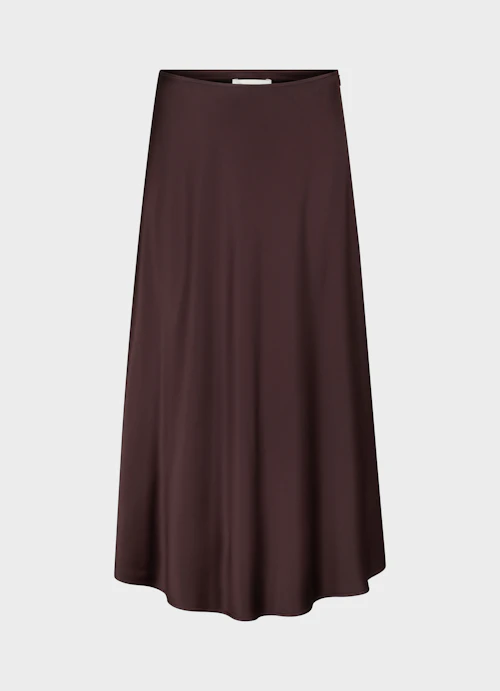 Medium Length Skirts Satin skirt burgundy