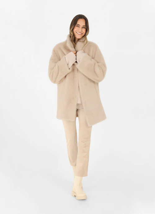 Casual Fit Jackets Faux Fur - Reversible Jacket sand