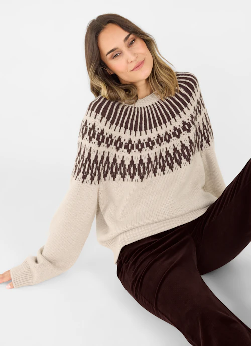 Regular Fit Knitwear Cashmere Blend Sweater sand