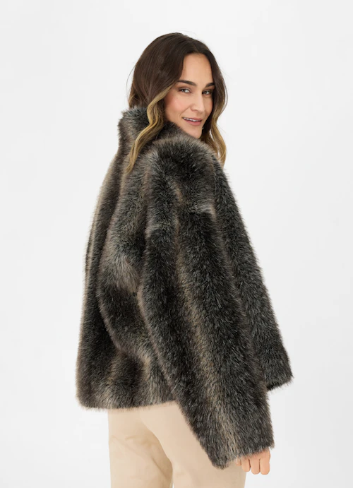 Oversized Fit Jackets Faux fur jacket cool grey