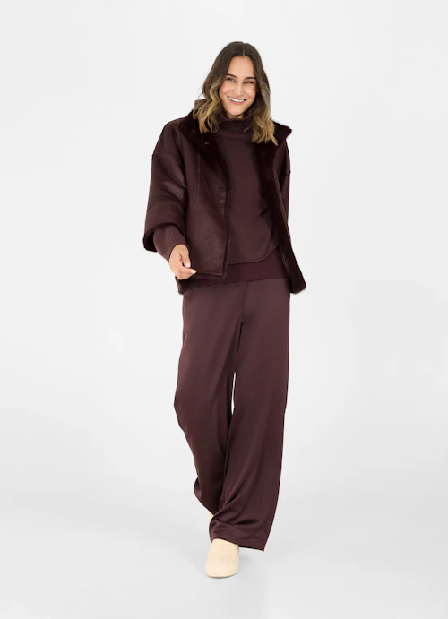 Loose Fit Jackets Faux Fur - Reversible Jacket burgundy