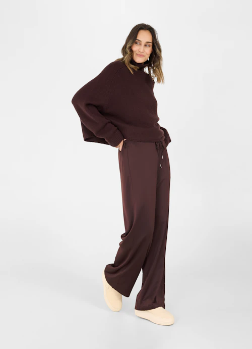 Wide Leg Pants Satin trousers burgundy
