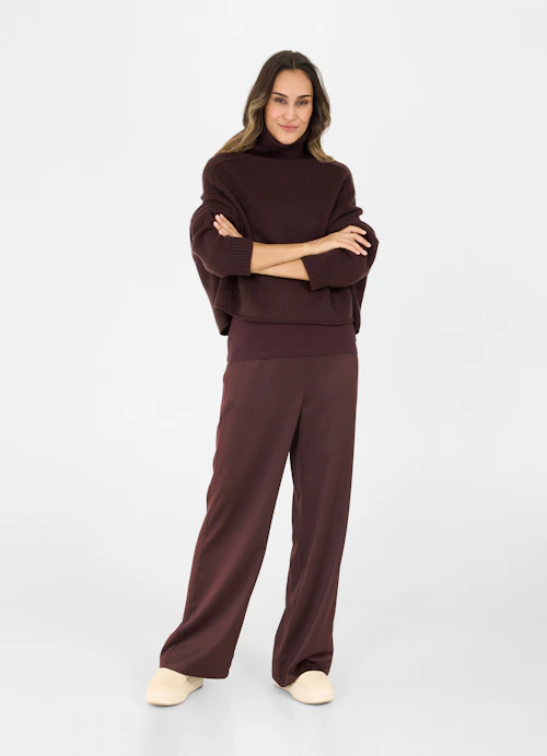 Wide Leg Pants Satin trousers burgundy