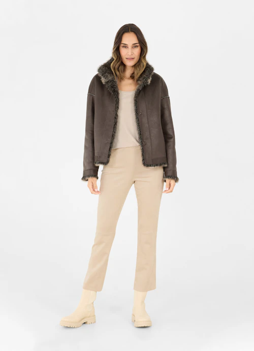 Oversized Fit Jackets Faux fur jacket cool grey