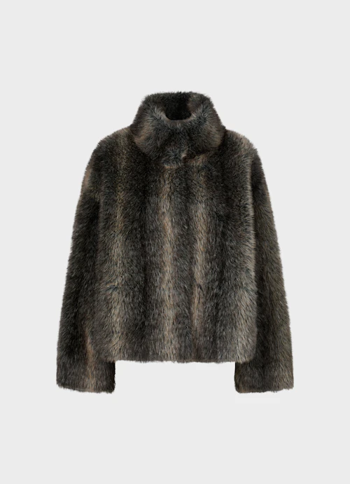 Oversized Fit Jackets Faux fur jacket cool grey