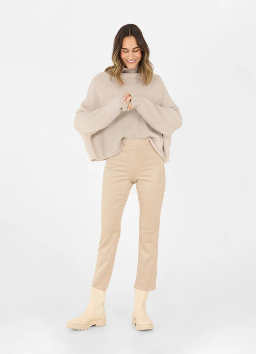 Boot Cut Pants Tech Velours - Trousers sand