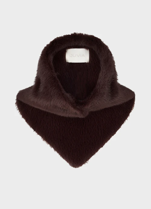 One Size Blouses Faux fur scarf burgundy