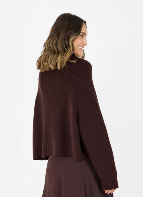 Oversized Fit Knitwear Cashmere Blend - Turtleneck Sweater burgundy